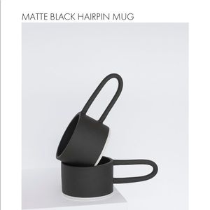 ❌SOLD❌Matte black hairpin mug (ceramic/porcelain)